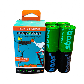 USDA Biobased Peanuts Orange Scented Leash Rolls – 120 Count Sustainable Waste Bags