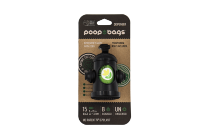 The Original Poop Bags Hydrant Dispenser – USDA Biobased Leash Bag Holder with 15 Count Down Bags