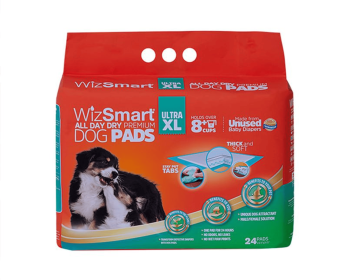 WizSmart All Day Dry Dog Pads Ultra XL 24 Count (4-Pack) – Extra Large Eco-Friendly Pads