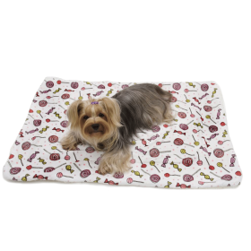 Ultra Soft Minky/Plush Sweet Candies Blanket – Double-Layered Pet Blanket (30"x20")