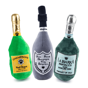Pop The Bubbly Pawty! Squeaker Dog Toy Bundle – Woof Clicquot, Dog Perignonn & LaBarka Pawsecco