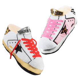 Golden Pooches Bundle Squeaker Dog Toy – Original & Pink Plush Set