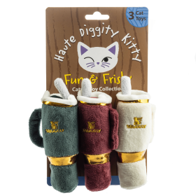 Snuggly Cup Stocking Stuffers – Christmas Catnip Toys (Red, Ivory & Green)