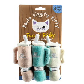 Snuggly Cup 3-Pack Organic Catnip Toys – Teal, Ivory & Blush