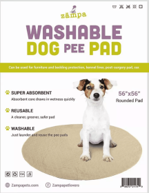 Zampa Reusable Round Dog Pee Pads – Washable, 4-Layer Whelping & Training Mat