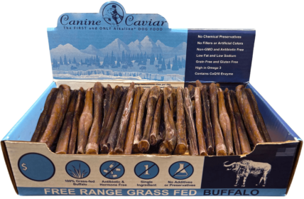 Stix 6" box – Canine Caviar Buffalo Treats, Free-Range & Grass-Fed