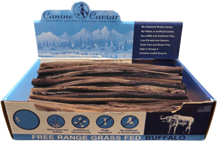 Stix 12" box – Canine Caviar Buffalo Treats, Free-Range & Grass-Fed