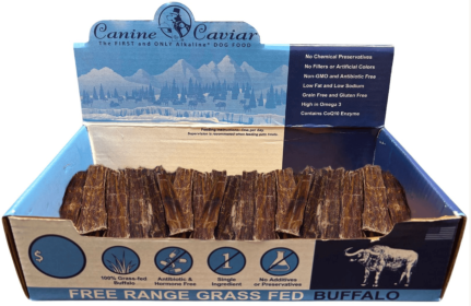 Jerky Flat 6" Box – Canine Caviar Buffalo Treats, Free-Range & Grass-Fed