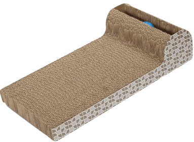 L-Shaped Cat Scratching Board with Toy Ball & Catnip – 2 Pack
