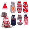 Christmas Reindeer Maple Leaf Snowflake Pet Sweater – Winter Knit High-Neck Dog & Cat Coat