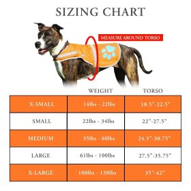 Orange Reflective Dog Safety Vest (L Size) – Blaze Hi-Vis Fluorescent Vest with Utility Strap