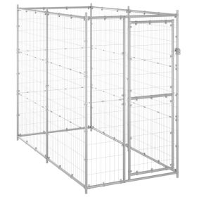 Outdoor Dog Kennel - Galvanized Steel (43.3" x 86.6" x 70.9") – Secure & Spacious