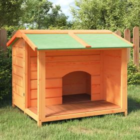 Solid Wood Dog Kennel with Water-Resistant Roof - 37.8"x34.3"x31.7"