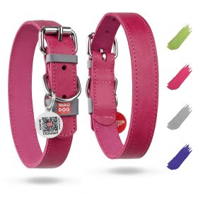 Long Lasting Leather Dog Collar - Adjustable for Large, Medium & Small Dogs (11-14 inch Neck)