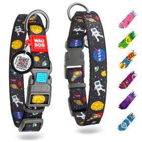 Adjustable Nylon Dog Collar - NASA Design for Large, Medium & Small Dogs (9-14" Neck)