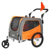 VEVOR Dog Bike Trailer (Supports up to 66 lbs) - 2-in-1 Pet Stroller Cart Bicycle Carrier