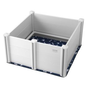 VEVOR Dog Whelping Box – 38.6"x38.6"x18.1" PVC with Rails & Pee Pad