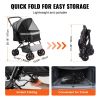 VEVOR Pet Stroller - 4-Wheel Dog Stroller with Reversible Handlebar & Storage Basket