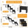 Foldable Dog Ramp 4 Step Non-Slip Stairs for Car, SUV, Trucks - 176LBS Load