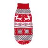 Christmas Reindeer Maple Leaf Snowflake Pet Sweater – Winter Knit High-Neck Dog & Cat Coat