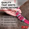 Long Lasting Leather Dog Collar - Adjustable for Large, Medium & Small Dogs (12-15" Neck, Pink)