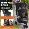 VEVOR Pet Stroller (3 Wheels with Brakes, 35 lbs Capacity)