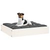 White Solid Wood Pine Dog Bed - 20.3" x 17.3" x 3.5", Minimalist Design