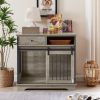Sliding Door Dog Crate with Drawers - (35.43"W x 23.62"D x 33.46"H)