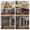 Sliding Door Dog Crate with Drawers - (35.43"W x 23.62"D x 33.46"H)