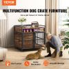 VEVOR Furniture Style Dog Crate with Storage (41 Inch, Large Breed, Double Doors)