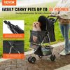 VEVOR Pet Stroller (3 Wheels with Brakes, 35 lbs Capacity)