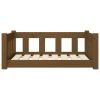 Honey Brown Solid Wood Pine Dog Bed – 29.7”x21.9”x11” | Sturdy Pet Bed