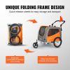 VEVOR Dog Bike Trailer (Supports up to 66 lbs) - 2-in-1 Pet Stroller Cart Bicycle Carrier