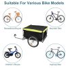 Foldable Bicycle Cargo Wagon Trailer - Two-Wheel with 15.8" Wheels & Removable Cover (176 lbs Capacity)