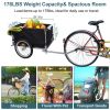 Foldable Bicycle Cargo Wagon Trailer - Two-Wheel with 15.8" Wheels & Removable Cover (176 lbs Capacity)