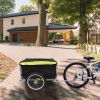 Foldable Bicycle Cargo Wagon Trailer - Two-Wheel with 15.8" Wheels & Removable Cover (176 lbs Capacity)