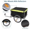 Foldable Bicycle Cargo Wagon Trailer - Two-Wheel with 15.8" Wheels & Removable Cover (176 lbs Capacity)