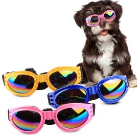 Pet Sunglasses for Dogs & Cats – Foldable Glasses for Outdoor Use (Color: Blue, Size: One-size)