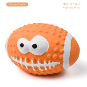 Squeaky Latex Rubber Dog Balls – Soft, Bouncy & Durable Fetch Toy (2.95”) (colour: Smiley Rugby)