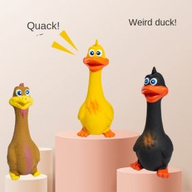 Pet Latex Bite Toy - Big Mouth Duck & Standing Chicken (Color: Black duck)