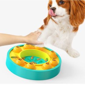 Dog Puzzle Slow Feeder – Interactive IQ Food Dispenser (Non-Slip Bowl) (Color: Lake Blue Roulette)
