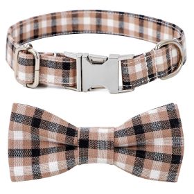 Plaid Dog Collar with Bow - Adjustable & Comfy Bowtie Collars for All Dogs (colour: Style 4, Size: S 2.0x40cm)