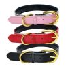 Genuine Leather Dog Collar – Wide, Soft Padded, Adjustable & Waterproof