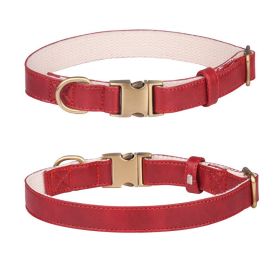 Leather Dog Collar – Soft Padded, Breathable, Adjustable with Metal Buckle (colour: Leather, Size: L code)