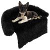 Black Plush Calming Dog Couch Bed – Anti-Slip Bottom