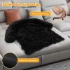 Black Plush Calming Dog Couch Bed – Anti-Slip Bottom