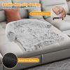 Gray Plush Calming Dog Couch Bed – Anti-Slip Bottom