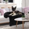 Black Plush Calming Dog Couch Bed – Anti-Slip Bottom