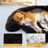 Black Plush Calming Dog Couch Bed – Anti-Slip Bottom