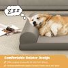 Egg-Foam Dog Crate Bed with 3-Side Bolster and Removable Washable Cover